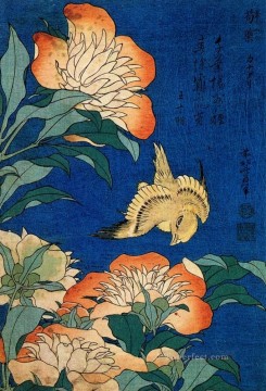 Canary and Peony Katsushika Hokusai Ukiyoe Oil Paintings